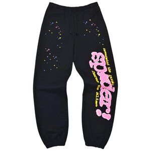 Sp5der P*NK V2 Sweatpants Black Pink | Spider Worldwide